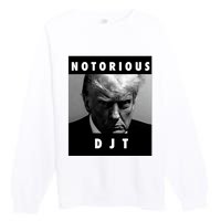 Notorious Djt Donald Trump Mug Shot Republican 2024 Maga Premium Crewneck Sweatshirt