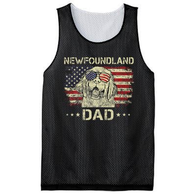 Newfoundland Dad Dog Lovers American Flag 4th Of July Mesh Reversible Basketball Jersey Tank