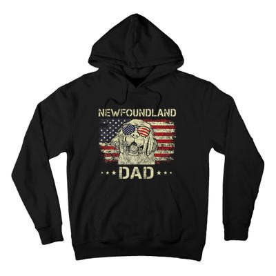 Newfoundland Dad Dog Lovers American Flag 4th Of July Tall Hoodie