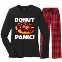 National Donut Day Celebration Graphic Women's Long Sleeve Flannel Pajama Set 