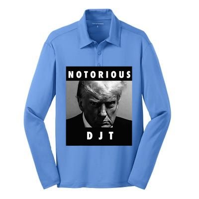 Notorious Djt Donald Trump Mug Shot Republican 2024 Silk Touch Performance Long Sleeve Polo