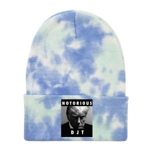 Notorious Djt Donald Trump Mug Shot Republican 2024 Tie Dye 12in Knit Beanie