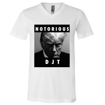 Notorious Djt Donald Trump Mug Shot Republican 2024 V-Neck T-Shirt