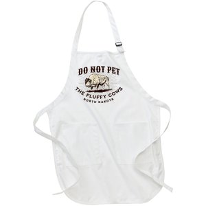 North Dakota Do Not Pet The Fluffy Cows Bison Full-Length Apron With Pockets