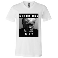 Notorious Djt Donald Trump Mug Shot Republican 2024 Maga V-Neck T-Shirt