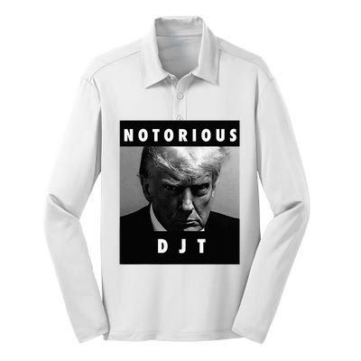 Notorious Djt Donald Trump Mug Shot Republican 2024 Maga Silk Touch Performance Long Sleeve Polo