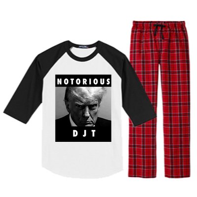 Notorious Djt Donald Trump Mug Shot Republican 2024 Maga Cute Gift Raglan Sleeve Pajama Set