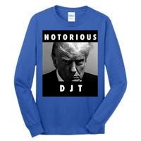 Notorious Djt Donald Trump Mug Shot Republican 2024 Maga Cute Gift Tall Long Sleeve T-Shirt