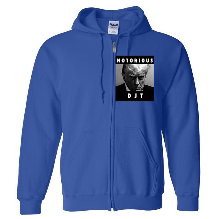 Notorious Djt Donald Trump Mug Shot Republican 2024 Maga Cute Gift Full Zip Hoodie