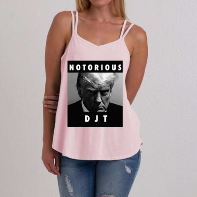 Notorious Djt Donald Trump Mug Shot Republican 2024 Maga Women's Strappy Tank