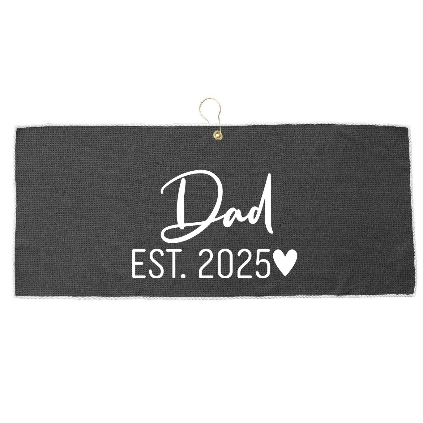 New Dad Est. 2025 Large Microfiber Waffle Golf Towel