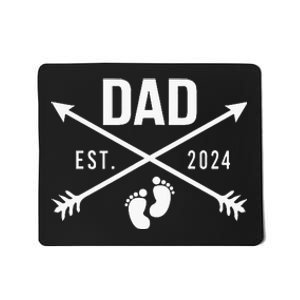 New Dad Est 2024 First Fathers Day 2024 Promoted To Daddy Mousepad