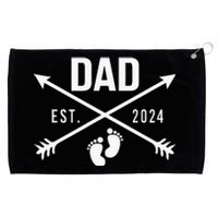 New Dad Est 2024 First Fathers Day 2024 Promoted To Daddy Grommeted Golf Towel