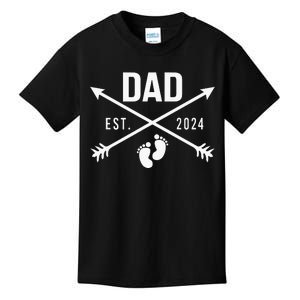 New Dad Est 2024 First Fathers Day 2024 Promoted To Daddy Kids T-Shirt