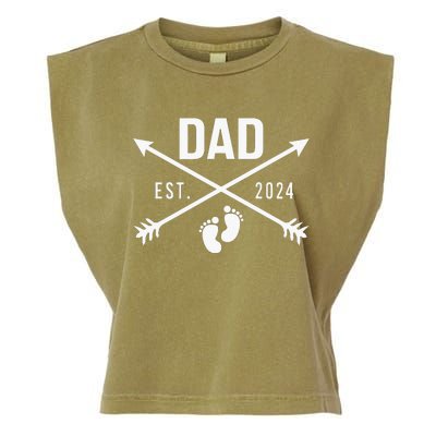 New Dad Est 2024 First Fathers Day 2024 Promoted To Daddy Garment-Dyed Women's Muscle Tee