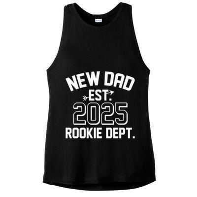 New Dad Est 2025 Rookie Department Ladies PosiCharge Tri-Blend Wicking Tank