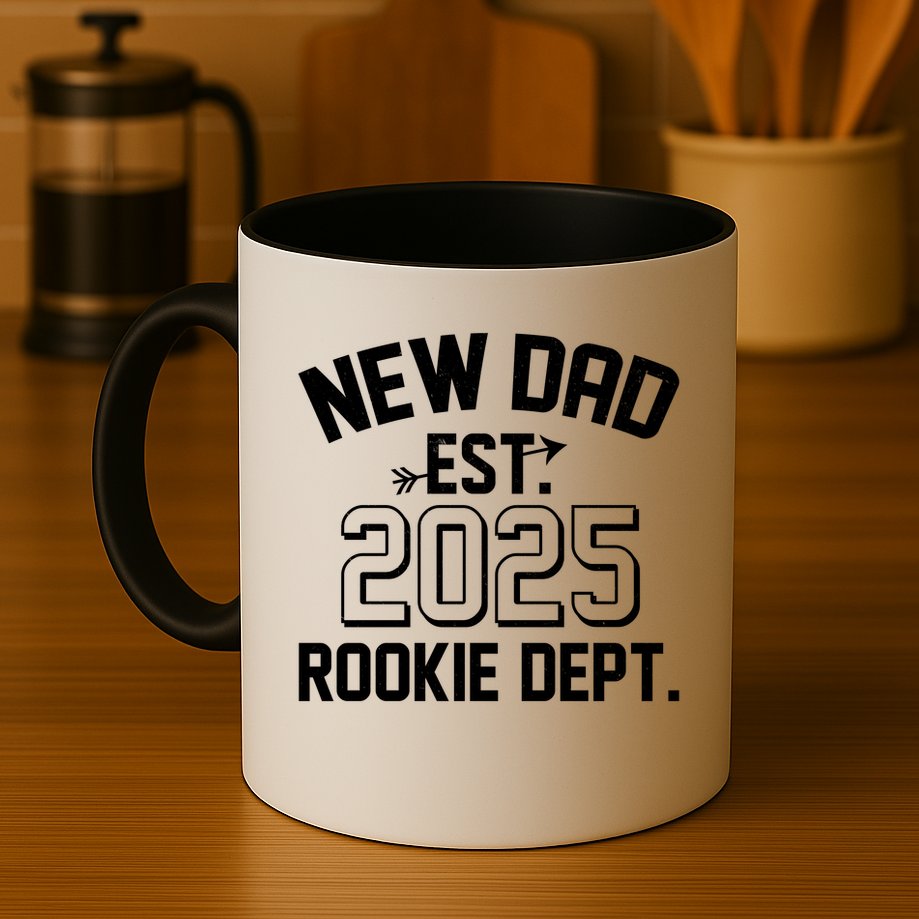 New Dad Est 2025 Rookie Department Mug