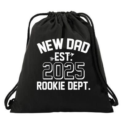 New Dad Est 2025 Rookie Department Drawstring Bag