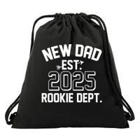 New Dad Est 2025 Rookie Department Drawstring Bag
