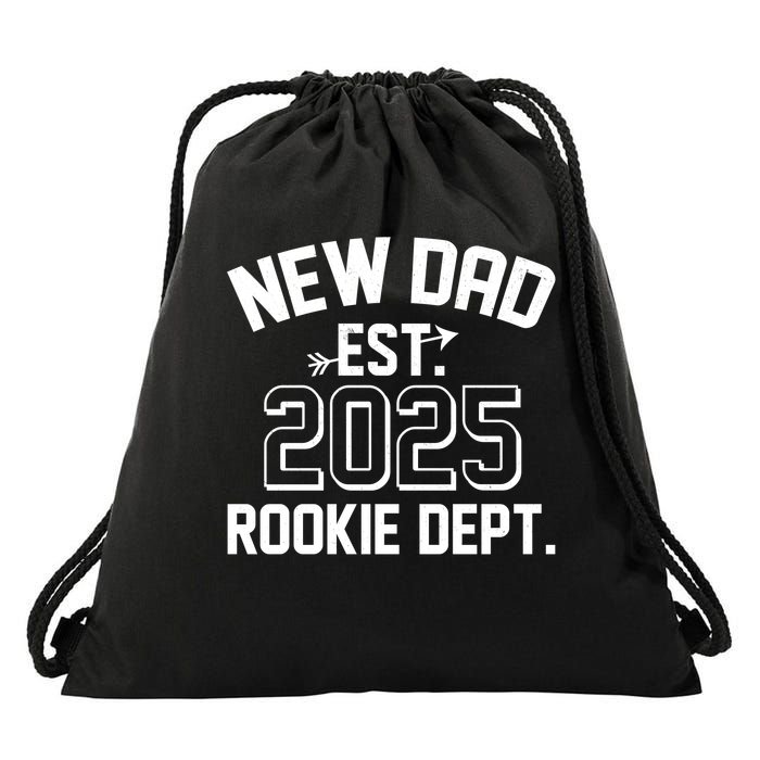 New Dad Est 2025 Rookie Department Drawstring Bag