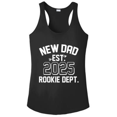 New Dad Est 2025 Rookie Department Ladies PosiCharge Competitor Racerback Tank
