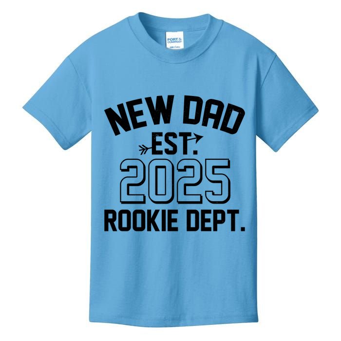 New Dad Est 2025 Rookie Department Kids T-Shirt