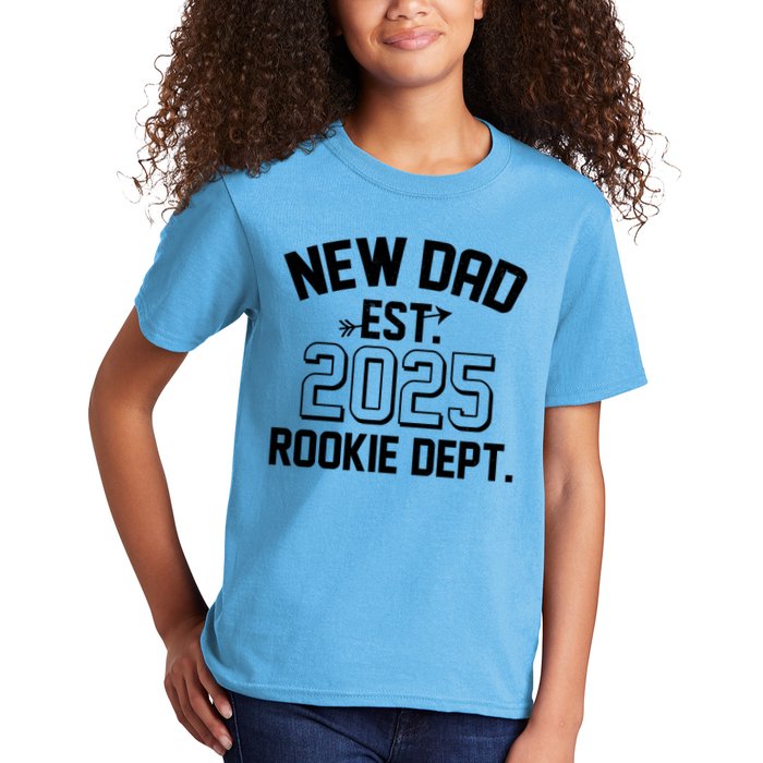 New Dad Est 2025 Rookie Department Kids T-Shirt