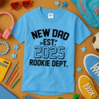 New Dad Est 2025 Rookie Department Kids T-Shirt