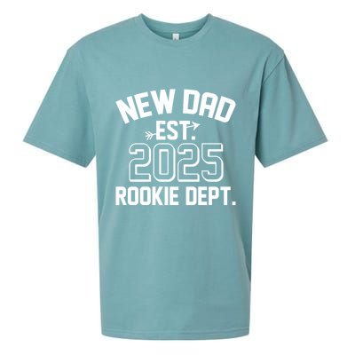 New Dad Est 2025 Rookie Department Sueded Cloud Jersey T-Shirt