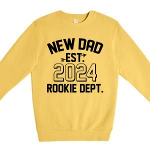 New Dad Est 2024 Rookie Department Premium Crewneck Sweatshirt