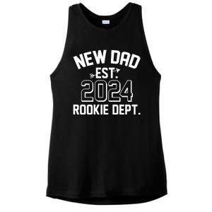 New Dad Est 2024 Rookie Department Ladies PosiCharge Tri-Blend Wicking Tank