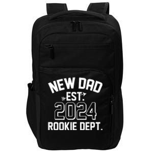 New Dad Est 2024 Rookie Department Impact Tech Backpack