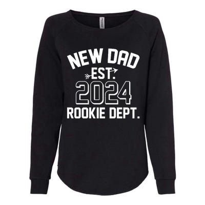 New Dad Est 2024 Rookie Department Womens California Wash Sweatshirt