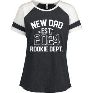 New Dad Est 2024 Rookie Department Enza Ladies Jersey Colorblock Tee