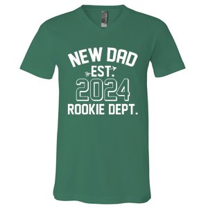 New Dad Est 2024 Rookie Department V-Neck T-Shirt