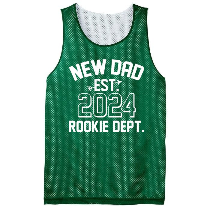 New Dad Est 2024 Rookie Department Mesh Reversible Basketball Jersey Tank