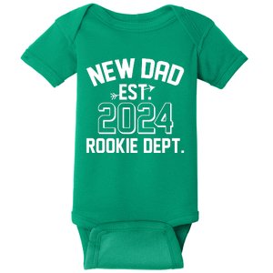 New Dad Est 2024 Rookie Department Baby Bodysuit