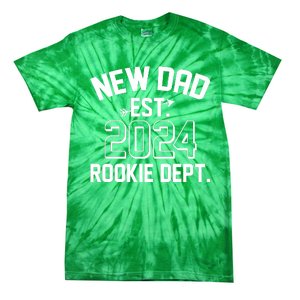 New Dad Est 2024 Rookie Department Tie-Dye T-Shirt