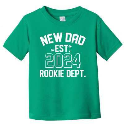 New Dad Est 2024 Rookie Department Toddler T-Shirt