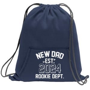 New Dad Est 2024 Rookie Department Sweatshirt Cinch Pack Bag