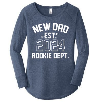 New Dad Est 2024 Rookie Department Women's Perfect Tri Tunic Long Sleeve Shirt