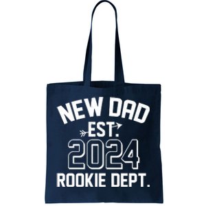 New Dad Est 2024 Rookie Department Tote Bag