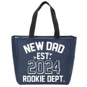 New Dad Est 2024 Rookie Department Zip Tote Bag