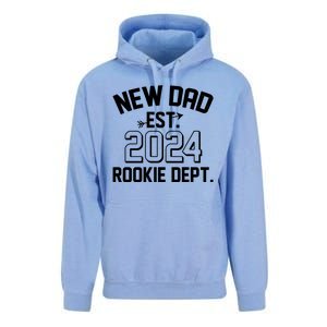 New Dad Est 2024 Rookie Department Unisex Surf Hoodie