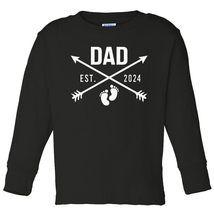 New Dad Est 2024 First Fathers Day 2024 Toddler Long Sleeve Shirt