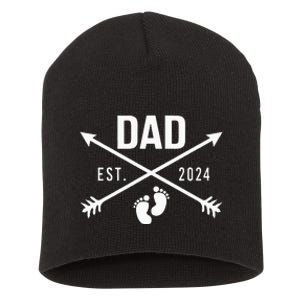 New Dad Est 2024 First Fathers Day 2024 Short Acrylic Beanie