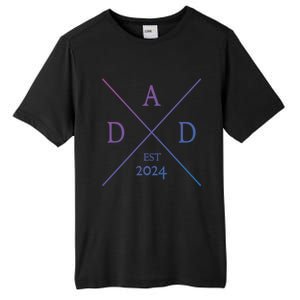 New Dad Est 2024 First Fathers Day 2024 Promoted To Daddy Gift Tall Fusion ChromaSoft Performance T-Shirt