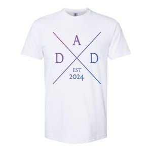 New Dad Est 2024 First Fathers Day 2024 Promoted To Daddy Gift Softstyle CVC T-Shirt