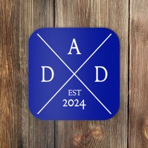 New Dad Est 2024 First Fathers Day 2024 Promoted To Daddy Gift Coaster