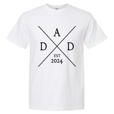 New Dad Est 2024 First Fathers Day 2024 Promoted To Daddy Gift Garment-Dyed Heavyweight T-Shirt